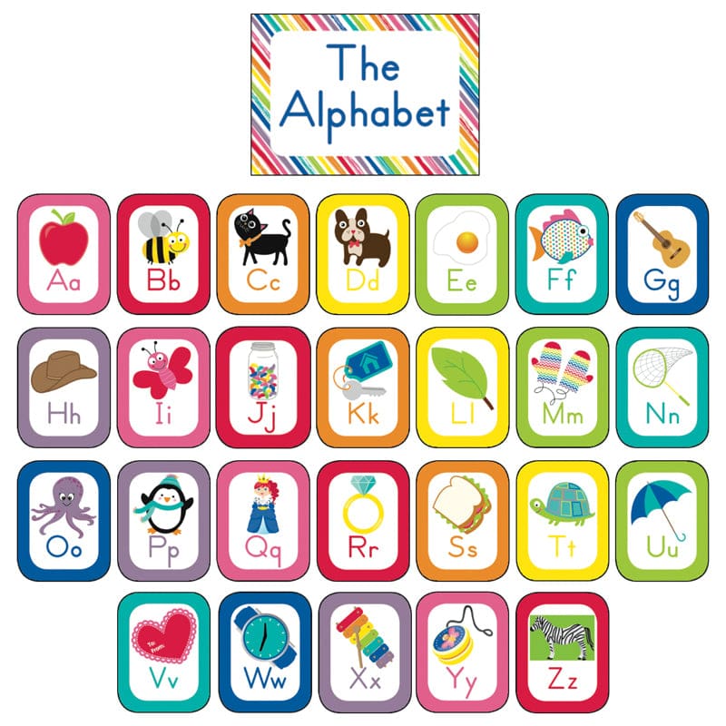 Just Teach Alphabet Cards Bbs School Girl Style (Pack of 3) - Language Arts - Carson Dellosa Education