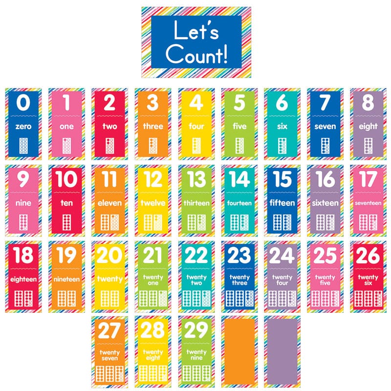 Just Teach Number Cards Bbs School Girl Style (Pack of 3) - Math - Carson Dellosa Education