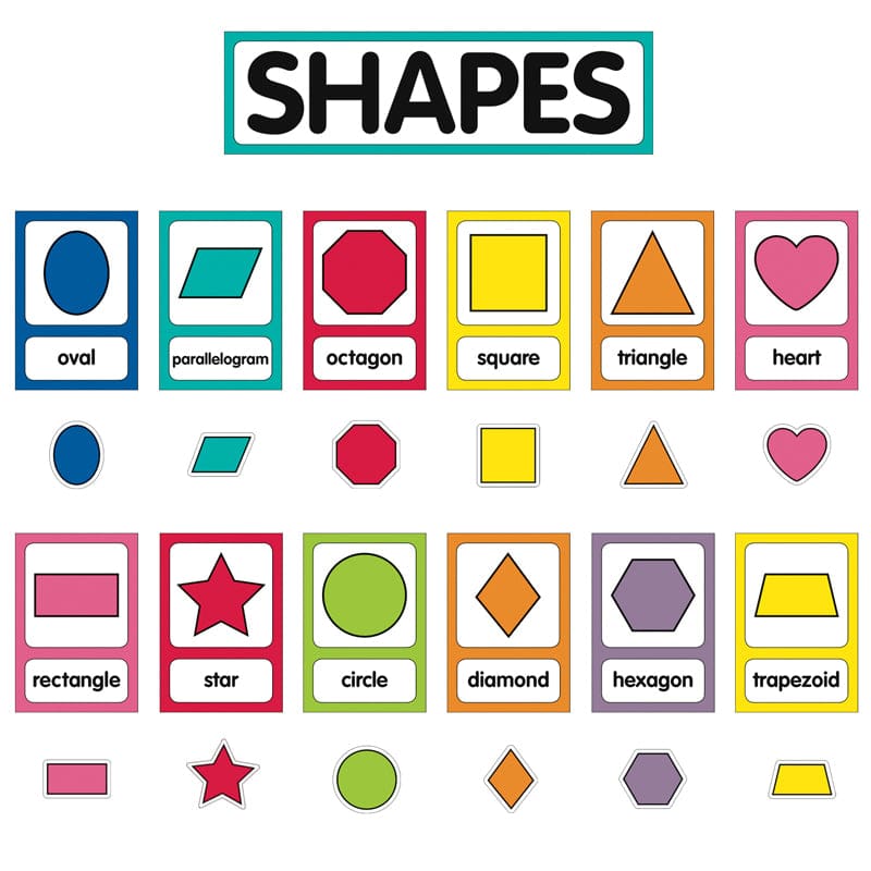 Just Teach Shape Cards Mini Bbs School Girl Style (Pack of 6) - Math - Carson Dellosa Education
