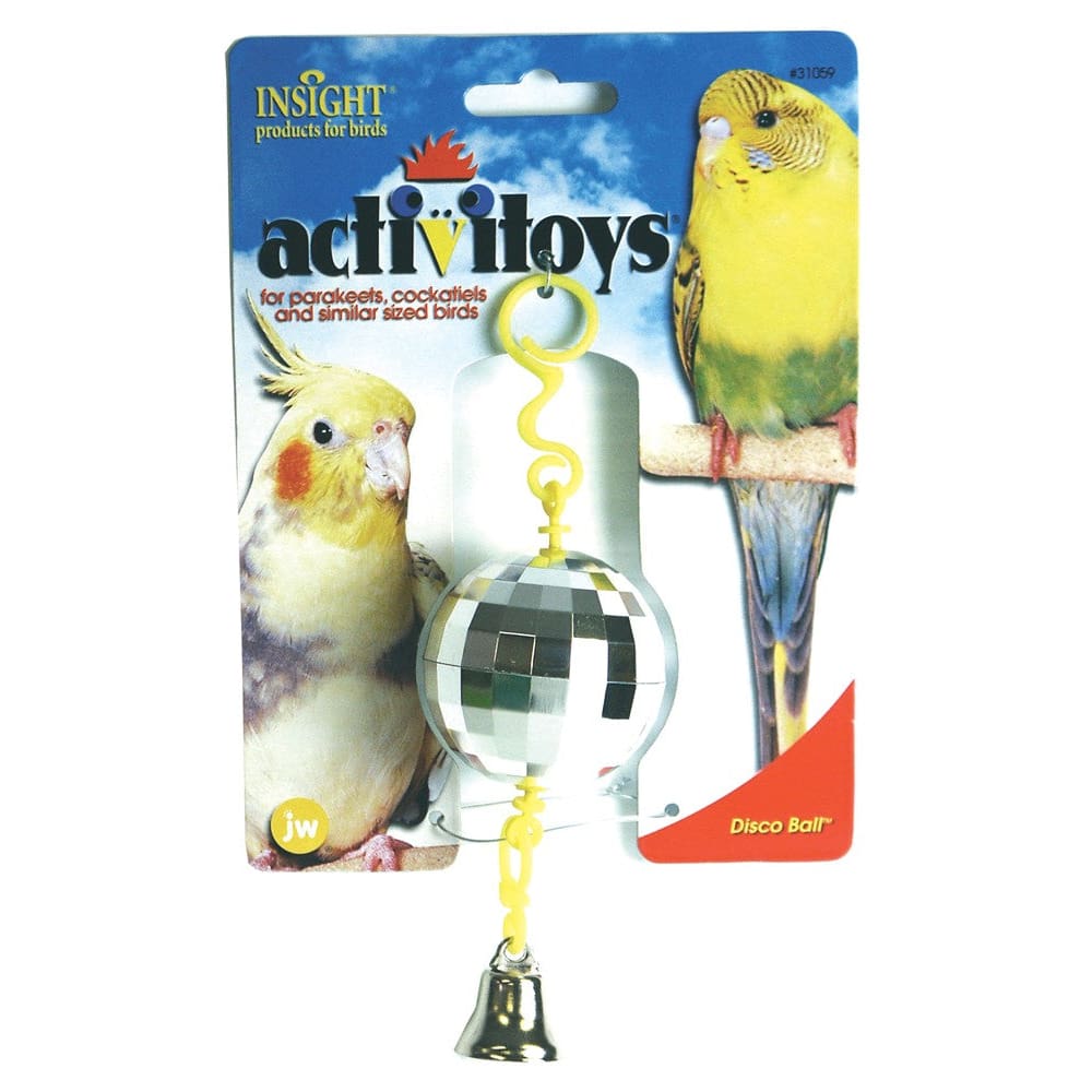 JW Pet ActiviToy Disco Ball Bird Toy Multi-Color Small Medium - Pet Supplies - JW