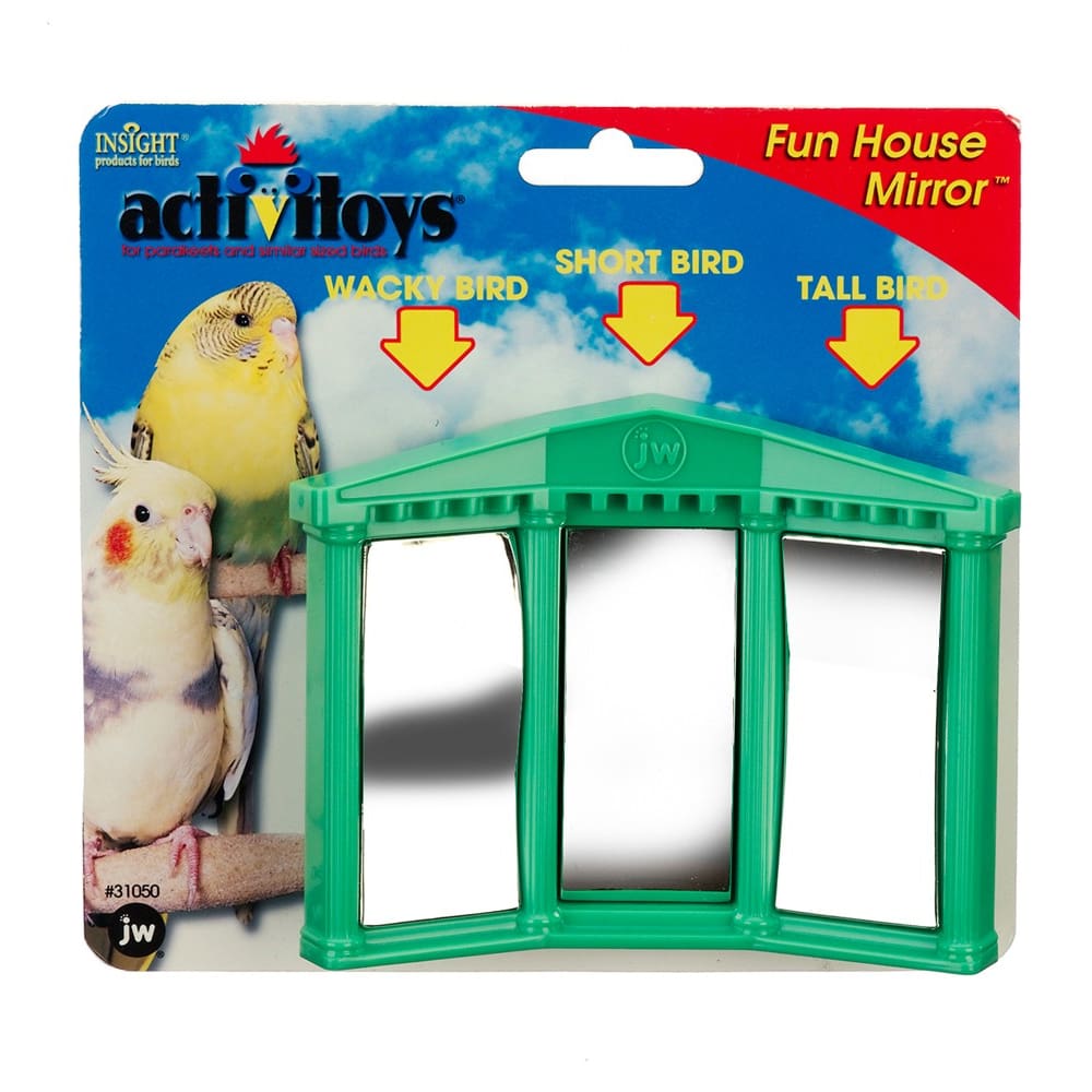 JW Pet ActiviToy Fun House Mirror Bird Toy Multi-Color Small Medium - Pet Supplies - JW