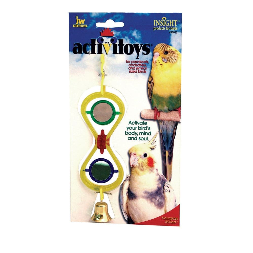 JW Pet ActiviToy Hour Glass Mirror Bird Toy Multi-Color Small Medium - Pet Supplies - JW