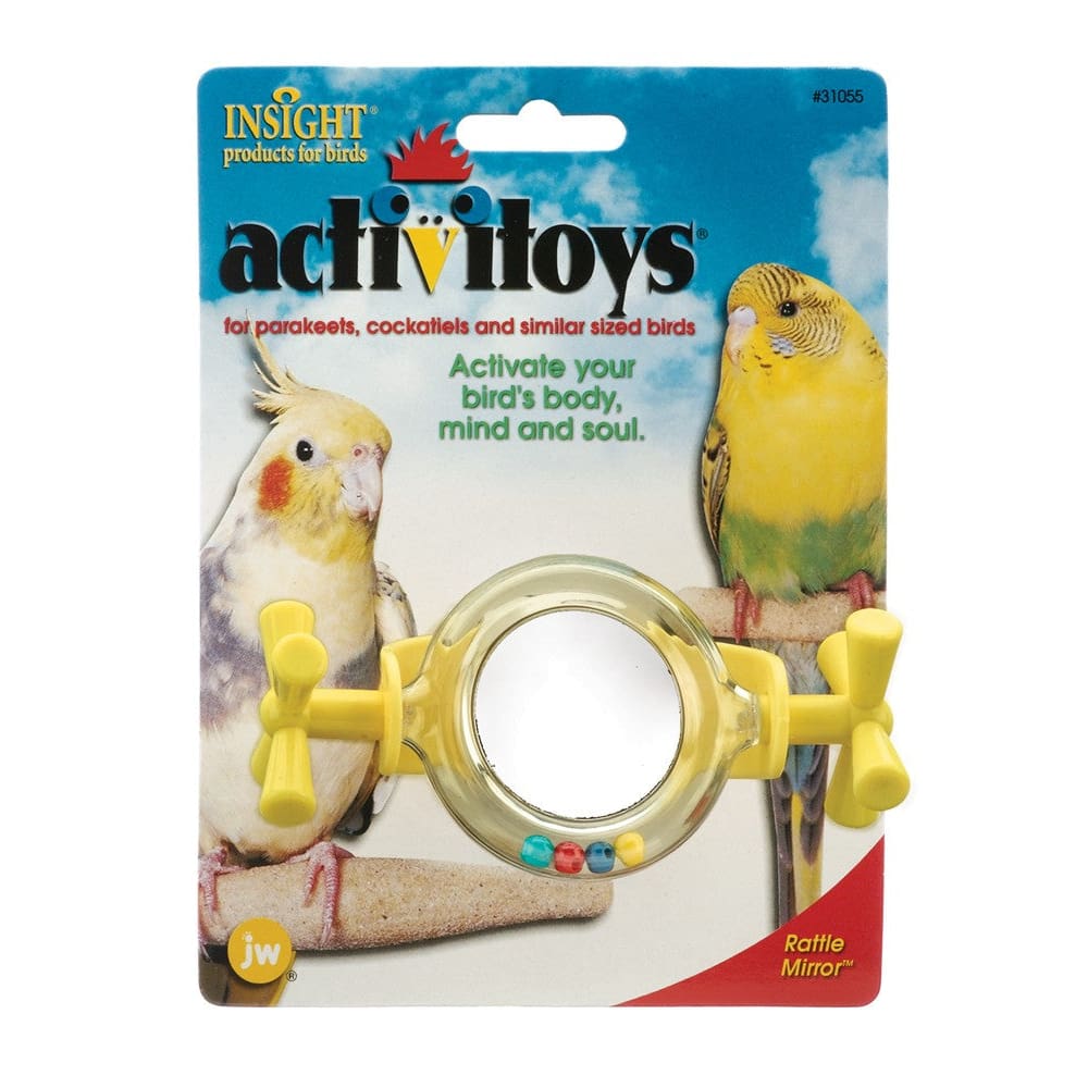JW Pet ActiviToy Rattle Mirror Bird Toy Assorted Small Medium - Pet Supplies - JW