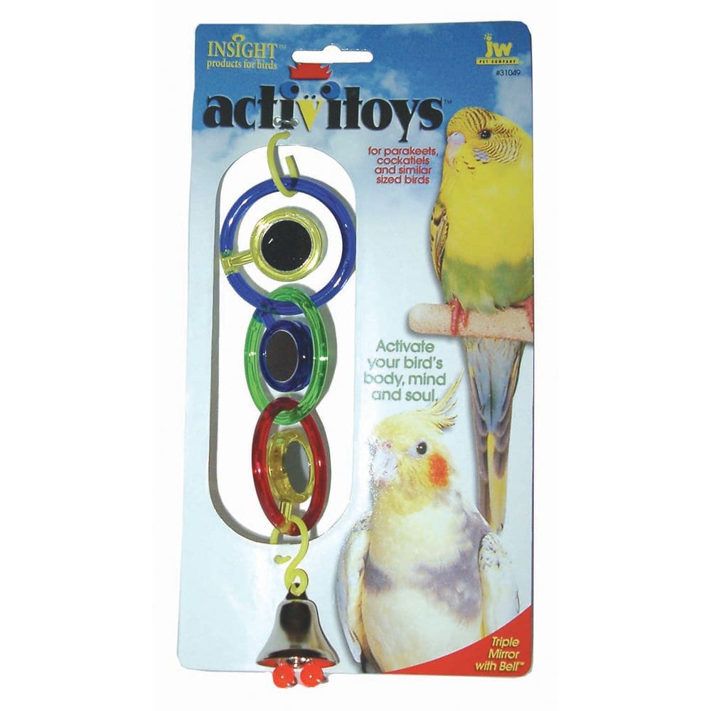 JW Pet ActiviToy Triple Mirror Bird Toy Multi-Color Small Medium - Pet Supplies - JW