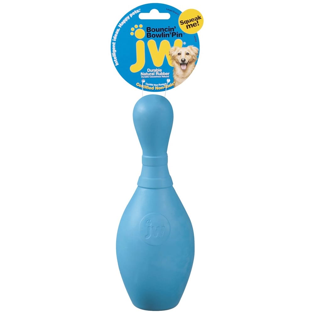JW Pet Bouncin’ Bowlin Pin Dog Toy Bowling Pin Assorted Large - Pet Supplies - JW