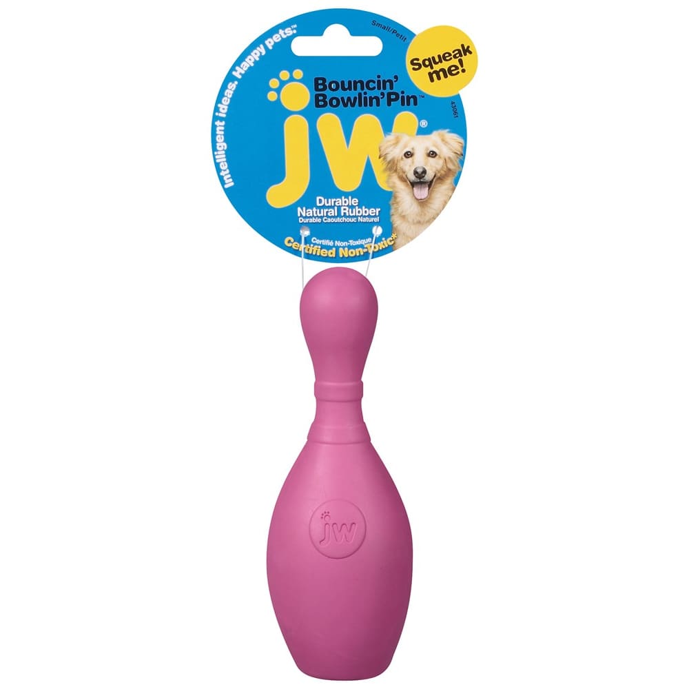 JW Pet Bouncin’ Bowlin Pin Dog Toy Bowling Pin Assorted Small - Pet Supplies - JW