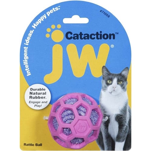 JW Pet Cataction Rattle Ball Cat Toy Pink Purple One Size - Pet Supplies - JW