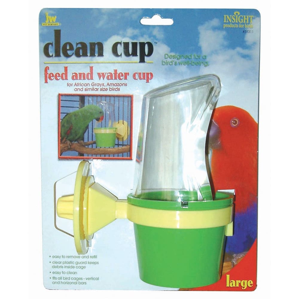 JW Pet Clean Cup Bird Feed and Water Cup Assorted Large 8 oz - Pet Supplies - JW