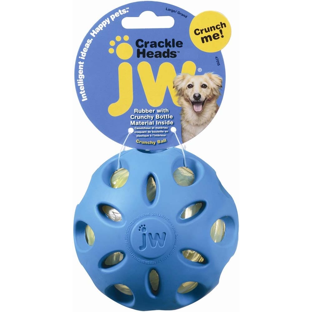JW Pet Crackle Heads Crackle Ball Dog Toy Assorted Large - Pet Supplies - JW