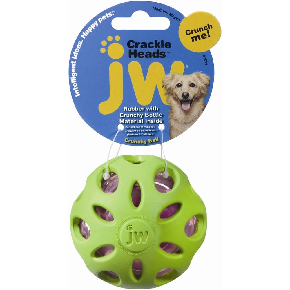 JW Pet Crackle Heads Crackle Ball Dog Toy Assorted Medium - Pet Supplies - JW