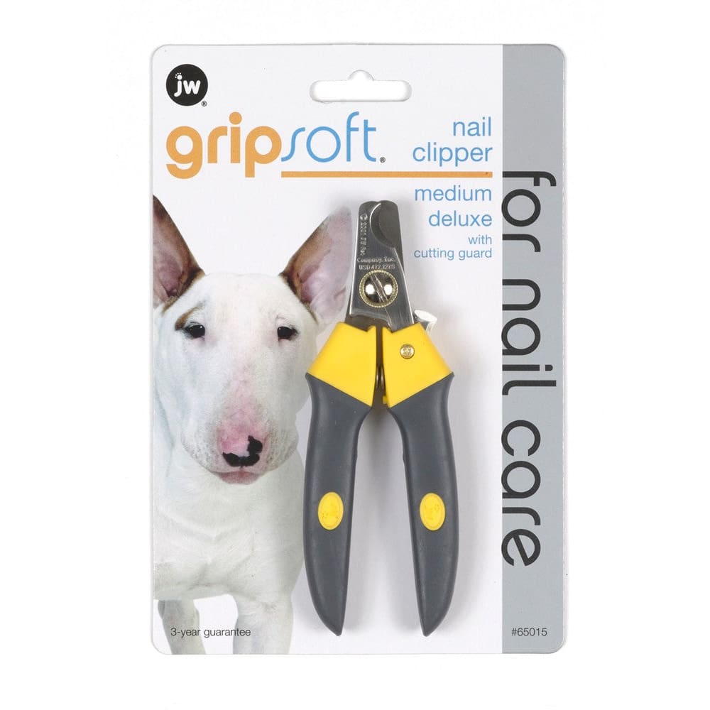 JW Pet Deluxe Dog Nail Clipper Grey; Yellow Medium - Pet Supplies - JW