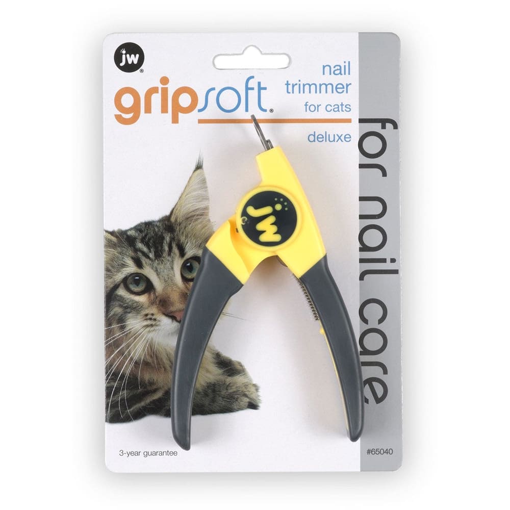 JW Pet GripSoft Cat Deluxe Nail Trimmer Yellow Gray One Size - Pet Supplies - JW
