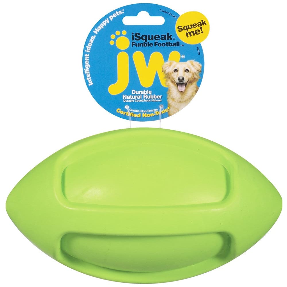 JW Pet iSqueak Funble Dog Toy Football Assorted Large - Pet Supplies - JW