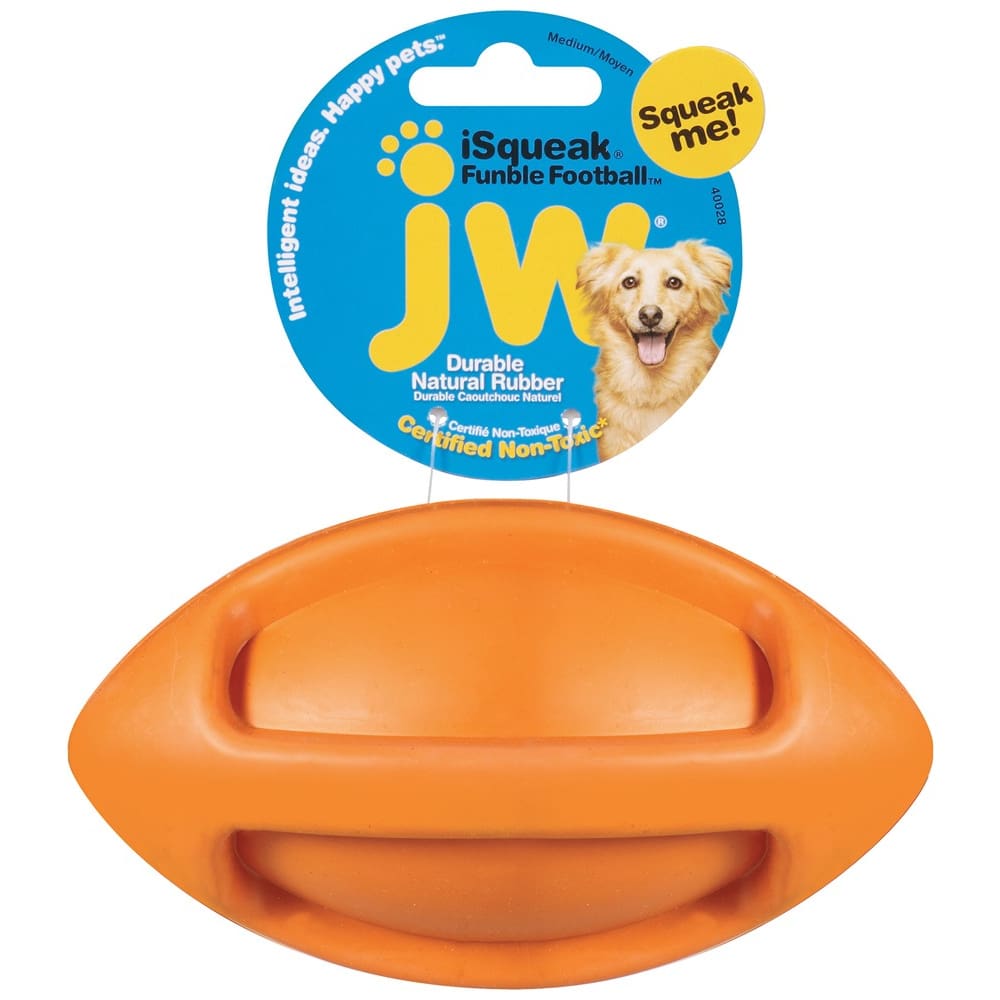 JW Pet iSqueak Funble Dog Toy Football Assorted Medium - Pet Supplies - JW