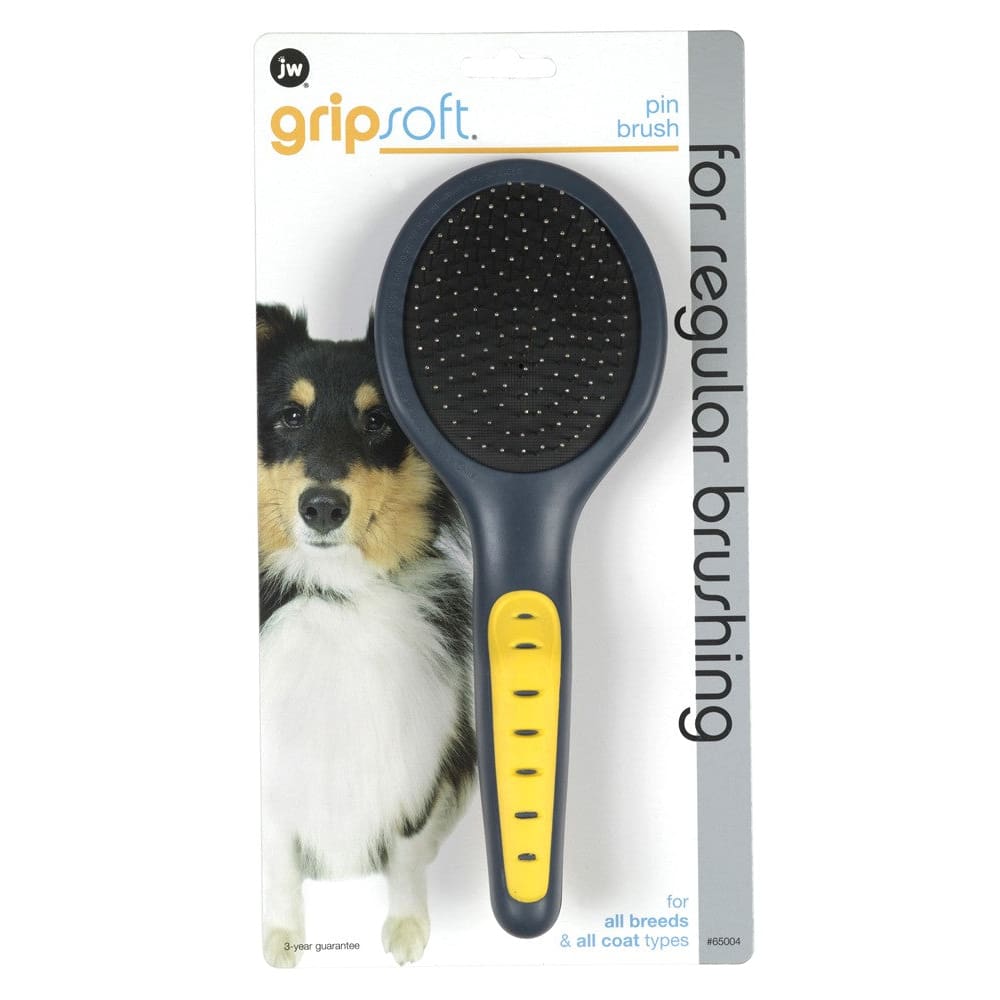 JW Pet Pin Brush Grey; Yellow Large - Pet Supplies - JW