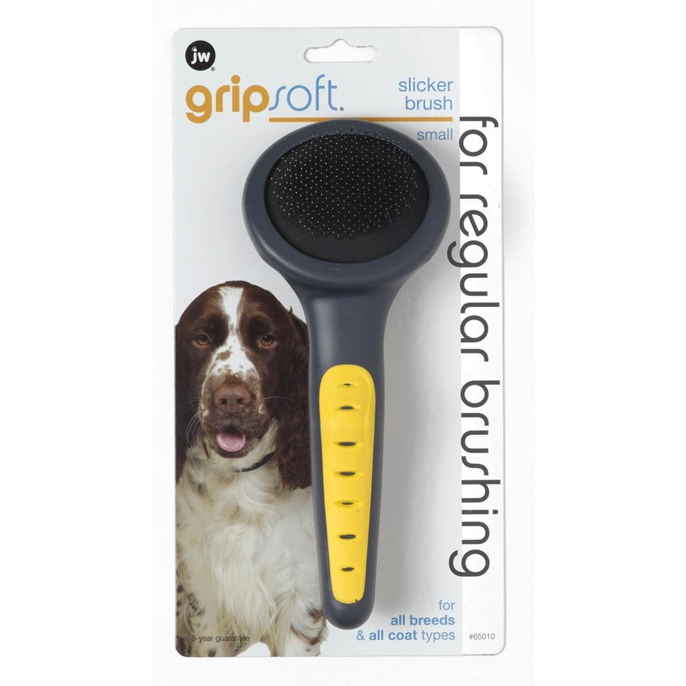 JW Pet Slicker Brush Grey; Yellow Small - Pet Supplies - JW