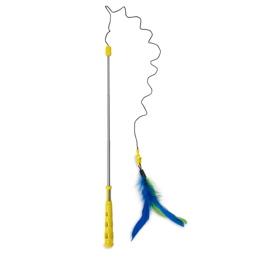 JW Pet Telescopic Fluttery Feather Wand Cat Toy 1ea-One Size - Pet Supplies - JW