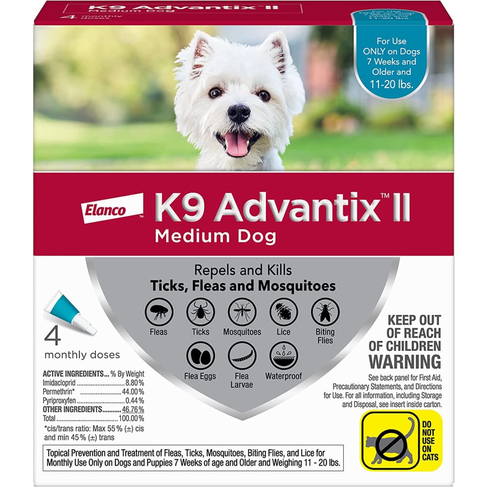 K9 Advantix II Dog Medium Teal 4-Pack - Pet Supplies - K9