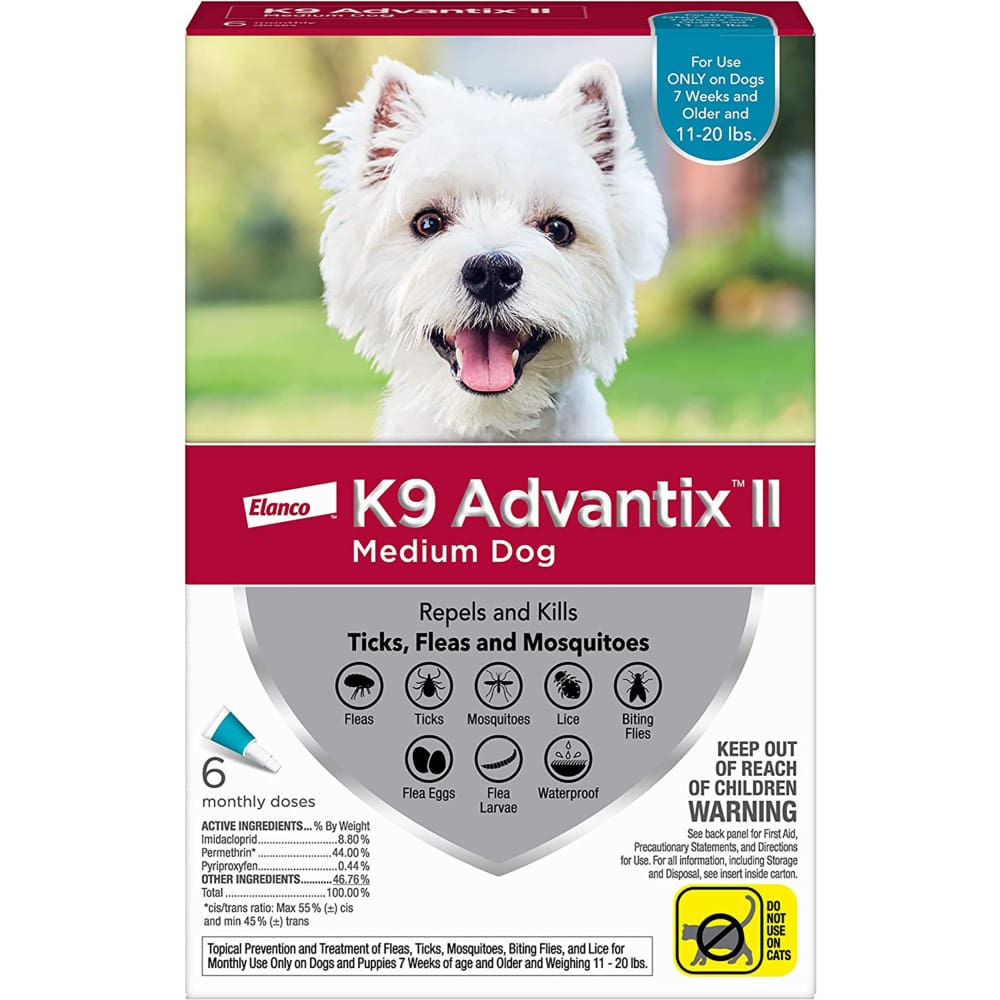 K9 Advantix II Dog Medium Teal 6-Pack - Pet Supplies - K9