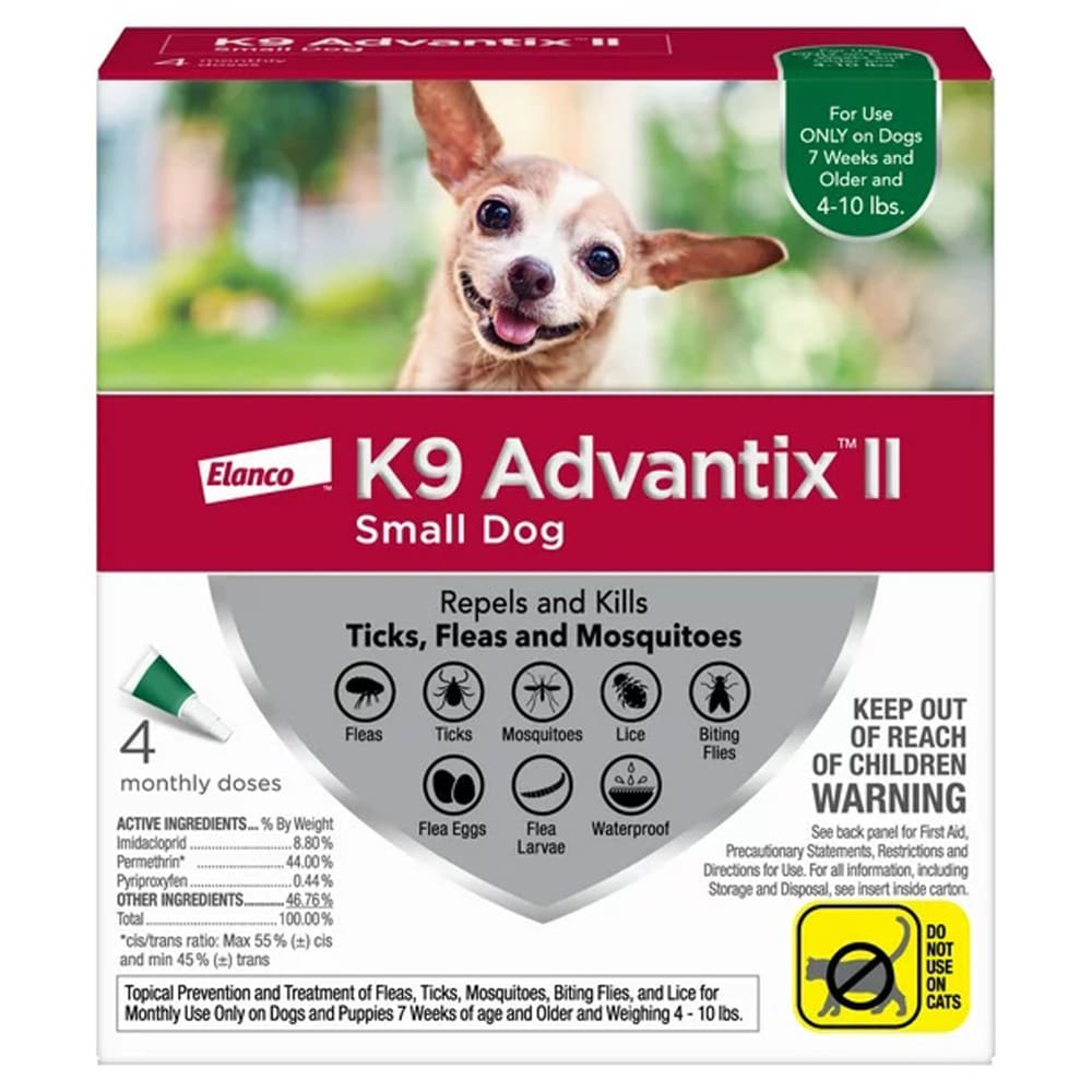 K9 Advantix II Dog Small Green 4-Pack - Pet Supplies - K9
