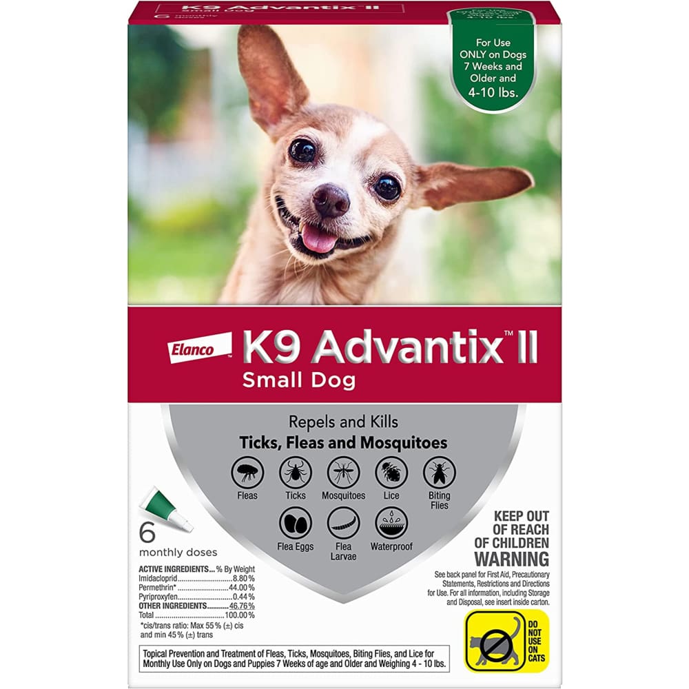 K9 Advantix II Dog Small Green 6-Pack - Pet Supplies - K9