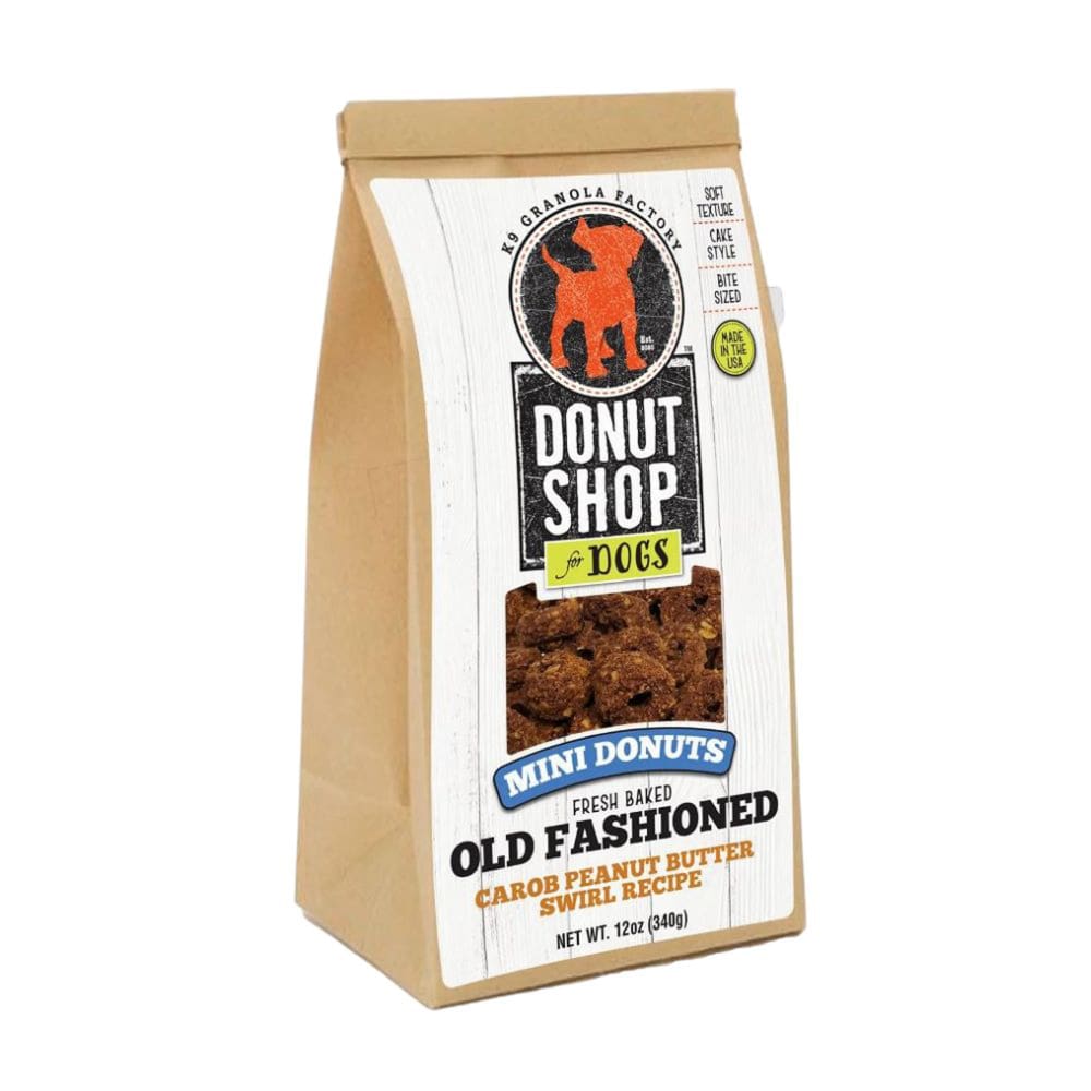 K9 Granola Mini Donuts; Carob Peanut Butter Swirl 12oz - Pet Supplies - K9