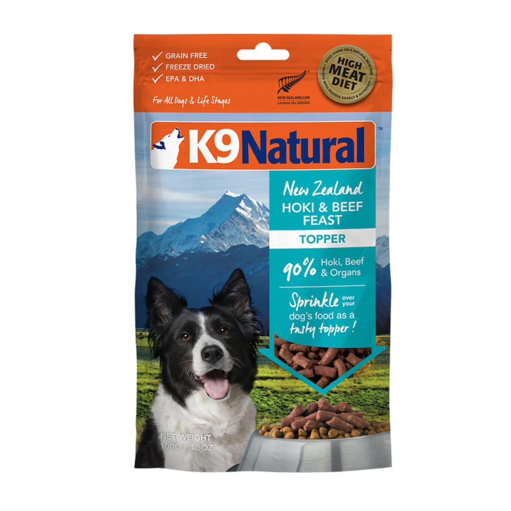 K9 Natural Dog Freeze Dried Topper Beef Hoki 5 Oz. - Pet Supplies - K9