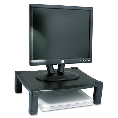 Kantek Monitor Stand With Drawer 17 X 13.25 X 3 To 6.5 Black Supports 50 Lbs - School Supplies - Kantek