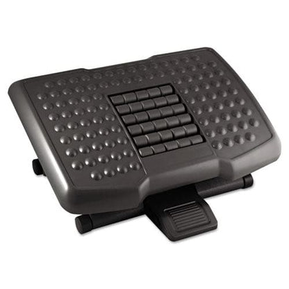 Kantek Premium Adjustable Footrest With Rollers Plastic 18w X 13d X 4 To 6.5h Black - Furniture - Kantek