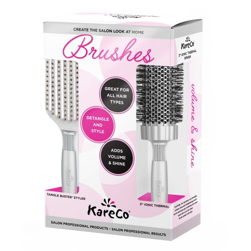 KareCo Tangle Buster Styler & Large 3-Inch Round Hair Brushes - Styling Tools - KareCo Tangle