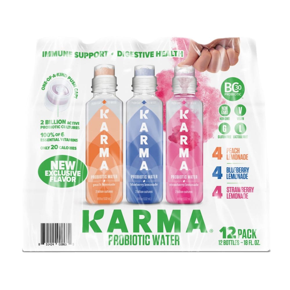Karma Lemonade Probiotic Water Variety Pack (18 fl. oz. 12 pk.) - Bottled Water - Karma Lemonade