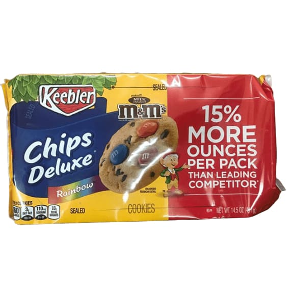Keebler Chips Deluxe, Mini Cookies, Rainbow, with M&M's, 14.5 oz - ShelHealth.Com