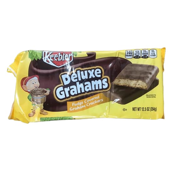 Keebler Cookies, Deluxe Grahams, Fudge Covered Graham Crackers, 12.5 oz Tray - ShelHealth.Com