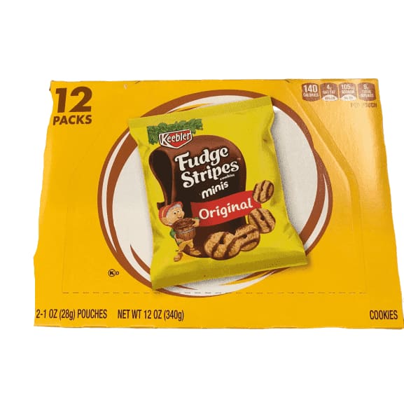 Keebler Fudge Stripes Cookies Minis, Original, 12 oz (12 Count) - ShelHealth.Com