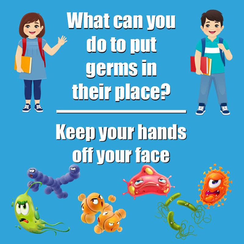 Keep Germs In Their Place Wall Stickers 5Pk - First Aid/Safety - Flipside