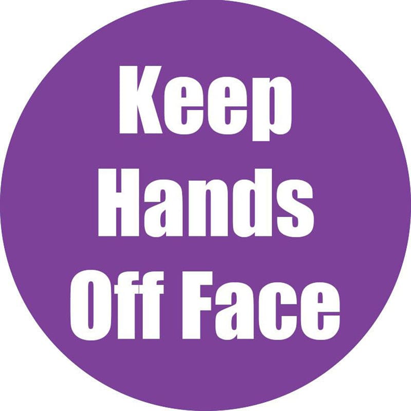 Keep Hands Off Face Purple Antislip Floor Sticker 5Pk - First Aid/Safety - Flipside