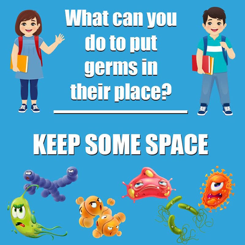 Keep Some Space Floor Stickers 5Pk - First Aid/Safety - Flipside