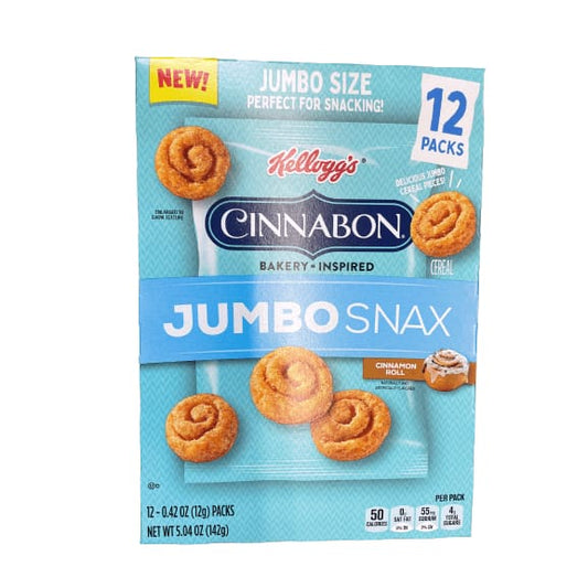 Kellogg's Kellogg's Cinnabon Jumbo Snax Cereal Snacks, Lunch Box Snacks, Cinnamon Roll, 12 Ct, 5.04 Oz, Box