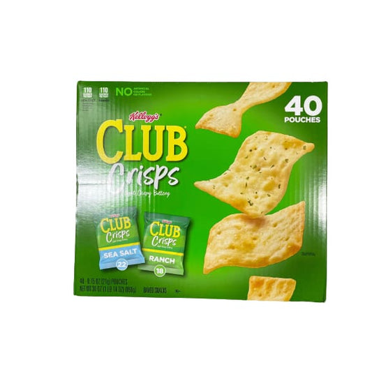 Kellogg’s Club Cracker Crisps with Baked Snack Crackers and Party Snacks in Variety Pack 30 oz. Case (40 Bags) - Kellogg’s
