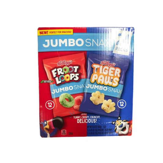 Kellogg's Jumbo Snax (Froot Loops & Tiger Paws), 24 x 0.45 oz - ShelHealth.Com