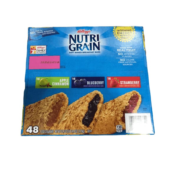 Kellogg's Nutri-Grain, Soft Baked Breakfast Bars, Variety Pack, 62.4 oz (48 Count) - ShelHealth.Com