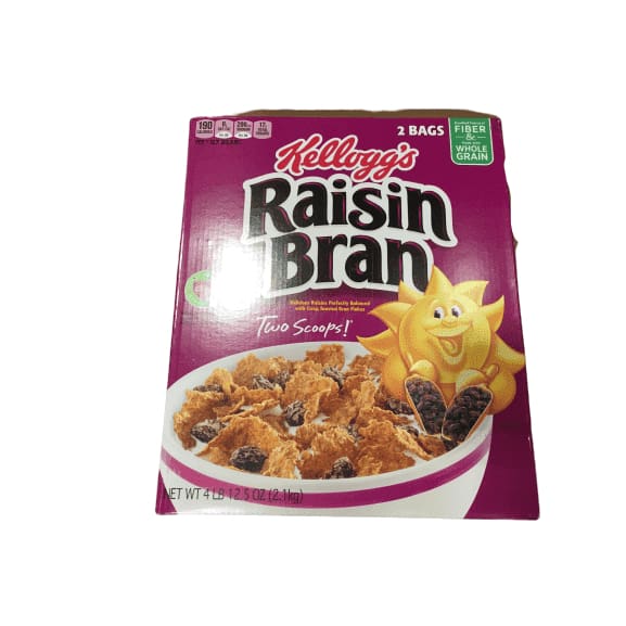 Kellogg's Raisin Bran, Breakfast Cereal, Original, Excellent Source of Fiber, 77 oz - ShelHealth.Com