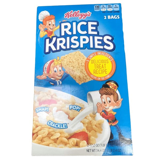 Kellogg’s Rice Krispies, Breakfast Cereal, Toasted Rice Cereal, Fat-Free, 34.4 oz Box - ShelHealth.Com