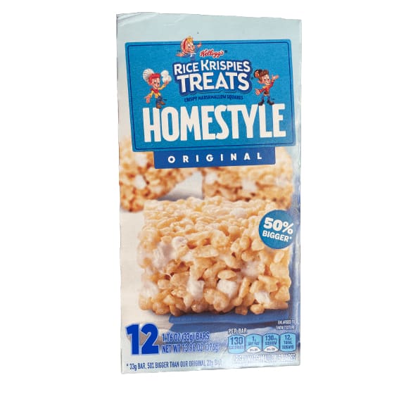 Rice Krispies Treats Kellogg's Rice Krispies Treats Homestyle Marshmallow Snack Bars, Original, 12 Ct, 13.96 Oz, Box