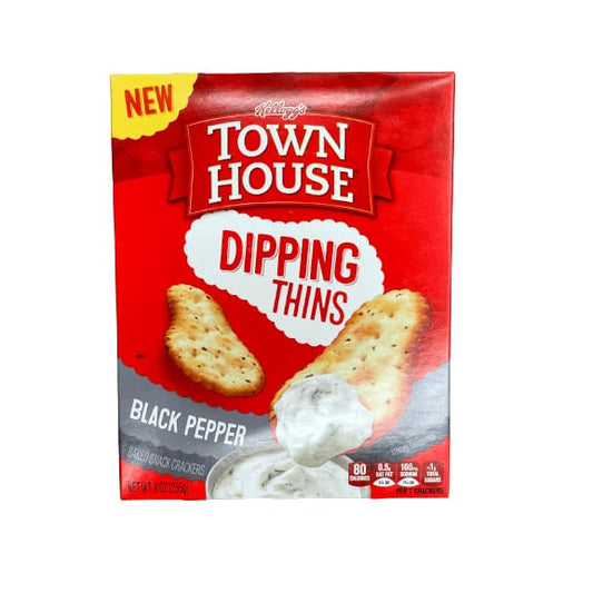 Kellogg's Kellogg's Town House Dipping Thins Crackers, Baked Snack Crackers, Black Pepper, 9 Oz