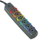 Kensington Smartsockets Color-coded Strip Surge Protector 6 Ac Outlets 7 Ft Cord 945 J Black - Technology - Kensington®