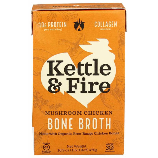 KETTLE AND FIRE KETTLE AND FIRE Mushroom Chicken Bone Broth, 16.9 fo
