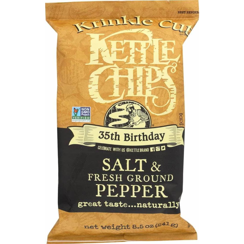 Kettle Brand Kettle Brand Krinkle Cut Potato Chips Salt & Fresh Ground Pepper, 8.5 oz