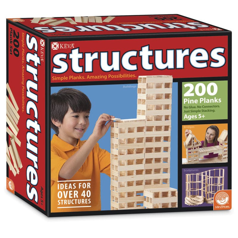 Keva Structures 200 Plank Set - Blocks & Construction Play - Mindware