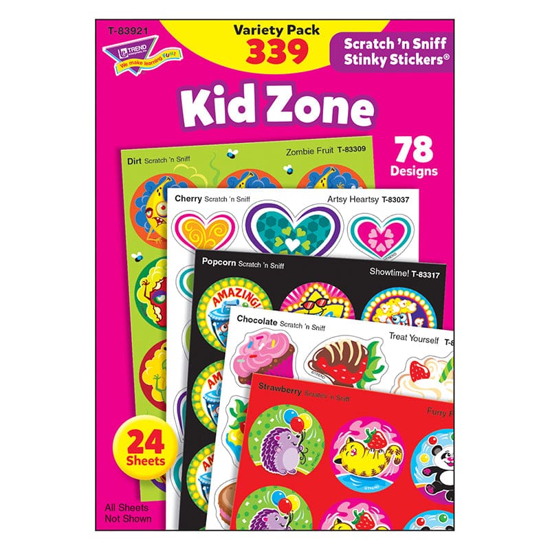 Kid Zone Stinky Stickers Scratch N Sniff Variety Pk (Pack of 2) - Stickers - Trend Enterprises Inc.
